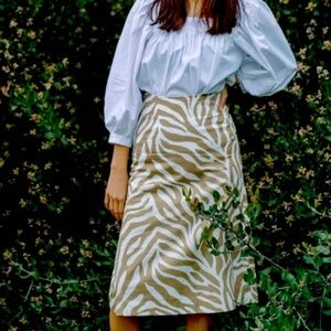 Horses Atelier Zebra print cotton skirt